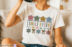 Smile Every SVG Inspirational Daisy Positive Quote PNG Product Image 3
