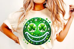 St Patrick's Day Smiley Face PNG, Lucky Day PNG, Shamrock Product Image 2