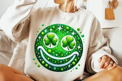 St Patrick's Day Smiley Face PNG, Lucky Day PNG, Shamrock Product Image 3