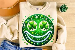 St Patrick's Day Smiley Face PNG, Lucky Day PNG, Shamrock Product Image 1