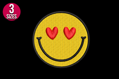 Smile Face with Hearts Machine Embroidery Design Product Image 2