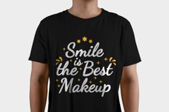 Smile is the Best Makeup Motivational Quote Design for TShirt Available in SVG PNG EPS AI CDR