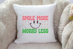 Smile more worry less SVG , Inspirational Quotes SVG Product Image 3