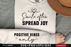 Smile Often Spread Joy Sleeve SVG, Positivity SVG Design Product Image 1