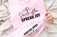 Smile Often Spread Joy Sleeve SVG, Positivity SVG Design Product Image 2