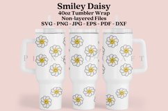 smile daisy 40oz quencher tumbler sublimation full wrap high resolution transparant background