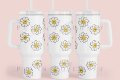 smile daisy 40oz quencher tumbler sublimation full wrap high resolution transparant background