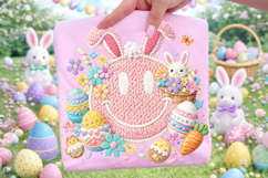 Smiley Face Easter PNG, Bunny Easter PNG, Easter Egg PNG Product Image 1