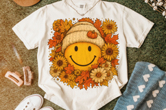Floral Smiley Face Png, Fall Vibes PNG, Fall PNG, Autumn Png Product Image 6