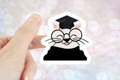 Cat Sticker, Graduation Sticker, Funny Cat Sticker Product Image 2