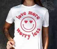 Love more worry less svg, hippie Png Product Image 4