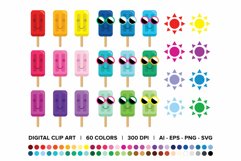 Happy Sunglasses Ice Pop Clip Art Set Product Image 1