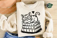 Book Lover SVG, Cat Bookmark SVG, Cat And Book SVG Product Image 2