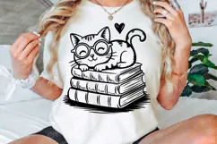 Book Lover SVG, Cat Bookmark SVG, Cat And Book SVG Product Image 3