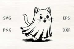 Smiling Cat Ghost SVG Product Image 1