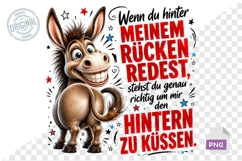 Smiling Donkey German Quote Funny Sublimation PNG Design Product Image 1