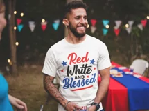 Red white and blessed SVG, 4th of July SVG, Patriotic SVG Product Image 3