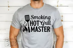 Smoking Hot Grill Master SVG Fathers Day PNG Dad Quote BBQ Product Image 1