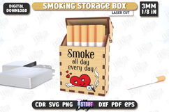 Smoking Storage Box Laser Cut Bundle, Cigarette Box, 3D Box Product Image 9