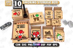 Smoking Storage Box Laser Cut Bundle, Cigarette Box, 3D Box Product Image 1