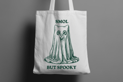 Cute Ghost Cat SVG Smol But Spooky Halloween PNG Art Product Image 2
