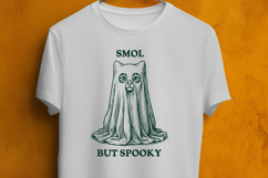 Cute Ghost Cat SVG Smol But Spooky Halloween PNG Art Product Image 3