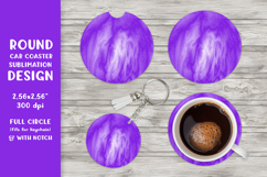 Purple marble car coaster sublimation. Round design SGCC01 Product Image 1
