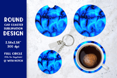 Blue marble car coaster sublimation. Round design SGCC06 Product Image 1