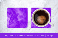 Purple marble texture square coaster sublimation design 004 Product Image 1