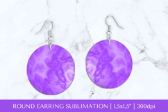 Purple marble round earrings sublimation design SGE004 Product Image 1