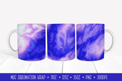 Purple Blue Mug Sublimation Wrap Marble Textured Mug Design Product Image 1