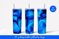 Marble Tumbler Sublimation Wrap. Dark Blue Tumbler Design Product Image 1