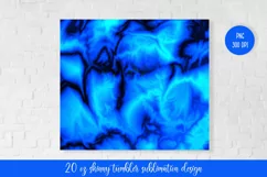 Marble Tumbler Sublimation Wrap. Dark Blue Tumbler Design Product Image 2