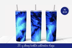 Ice Blue Tumbler Design. Marble Tumbler Sublimation Wrap Product Image 1