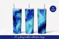 Blue Marble Tumbler Sublimation Design. Tumbler Full Wrap Product Image 1