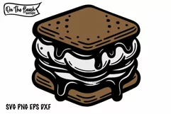 S'mores SVG/PNG Camping, Campfire & Marshmallow Cut Product Image 1