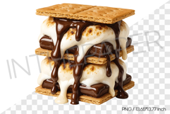 Two tier stacked rich smore biscuit PNG dessert chocolate Product Image 1