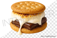 Two tier double stacked smore cracker sandwich PNG dessert Product Image 1