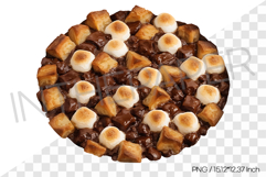 Thin crust smore pizza sweet toppings PNG dessert clipart Product Image 1
