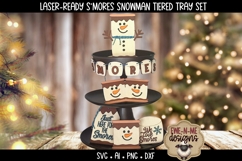 S&#039;mores Snowman Tiered Tray SVG | Six Laser Cut SVG Files Product Image 1