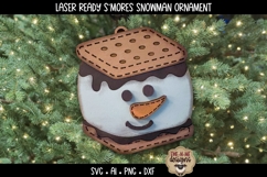 S&#039;mores Snowman Ornament Laser Ready SVG | Holiday Laser SVG Product Image 1