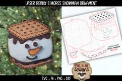 S&#039;mores Snowman Ornament Laser Ready SVG | Holiday Laser SVG Product Image 2