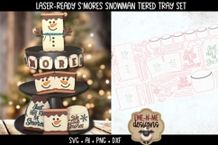 S&#039;mores Snowman Tiered Tray SVG | Six Laser Cut SVG Files Product Image 8