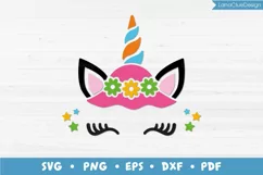 Summer Unicorn SVG, Unicorn Face, Summer Shirt Design Product Image 1