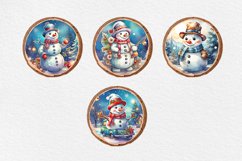 Christmas Decor. Snowman Round Pattern 4 PNG sublimation Product Image 3