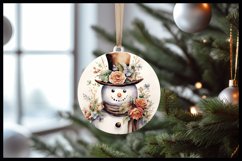 Snowman Christmas Round Ornament Sublimation Product Image 2