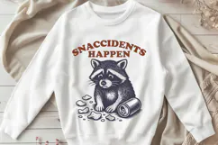 Snaccidents Happen SVG PNG | Sad Raccoon with Chips Clipart Product Image 2