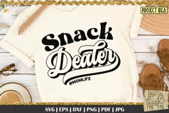 Snack Dealer Momlife is a professional design that is ready to be cut with all major cutting machines. Sublimation, iron-on transfer and printing file formats also included.