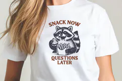 Snack Now Questions Later SVG PNG | Funny Raccoon with Fries Product Image 2