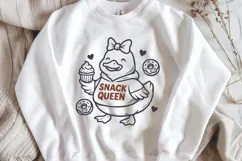 Snack Queen SVG | Cute Duck with Cupcake PNG | Funny Foodie Product Image 3